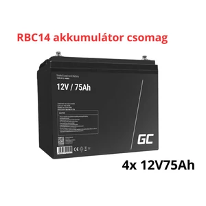 APC RBC14 helyettesítő akkumulátor csomag (4x 12V 75Ah)