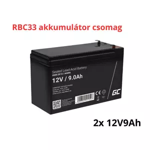 APC RBC33 helyettesítő akkumulátor csomag (2x 12V 9Ah)