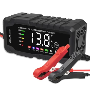 Qoltec Intelligens mikroprocesszoros töltő 12V 6A | Egyenirányító javító funkcióval AGM GEL LiFePO4 akkumulátorhoz | LCD