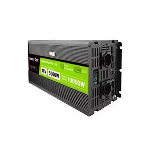Green Cell Autós Inverter 48V-ról 230V-ra feszültségátalakító (feszültség növelő) 5000W/10000W Tiszta szinuszhullámú, LCD Kijelzővel