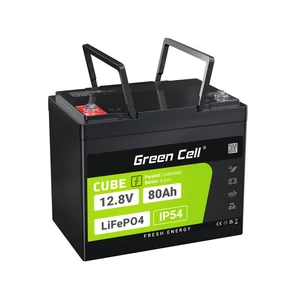 Green Cell CUBE LiFePO4 80Ah 12.8V 1024Wh lítium-vas-foszfát akkumulátor UPS-hez, Lakóautóhoz, elektromos takarítóeszközökhöz, Kempinghez