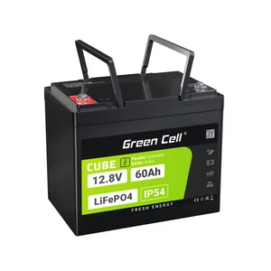 Green Cell CUBE LiFePO4 60Ah 12.8V 768Wh lítium-vas-foszfát akkumulátor UPS-hez, Elektromos motorokhoz, lakókocsihoz, felvonókhoz