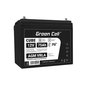 Baterie Green Cell CUBE AGM IP54 12V 75Ah VRLA Gel deep cycle, scuter, cositoare, barca, tractor