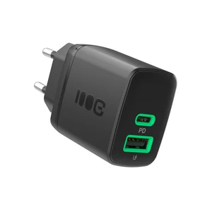 Nabíjačka Greencell PowerSource Duo30 USB/USB-C čierny napájací adaptér 30W napájanie