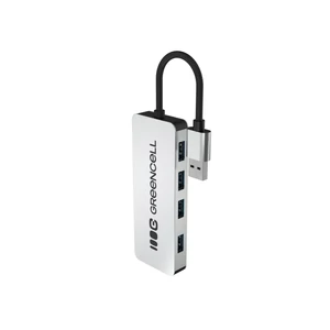 Green Cell Adaptér Basic HUB Greencell USB-A 4v1 (4×USB 3.0) – rýchly prenos až do 5 Gb/s, hliníkové puzdro