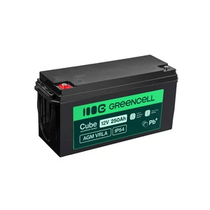 Bezúdržbová batéria Green Cell Cube AGM VRLA IP54 12V 250Ah pre karavany, fotovoltaiku, solárne panely, lode