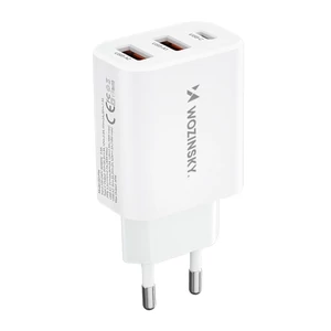 Wozinsky CWCUCW 30W USB-C / 2 x USB-A nástenná nabíjačka - biela