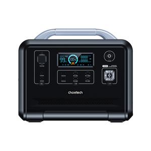 Choetech 1200W hordozható Power Station power bank 960Wh 2x USB 5V / 2.4A 1xUSB-C PD3.0 100W 3x USB-C 20W 2x DC 12V / 3A 1x szivargyújtó csatlakozó Fekete