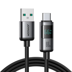 Joyroom S-A16 Pro Prism Series 66W USB-A - USB-C Kábel s Displejom 1.2m - Čierna