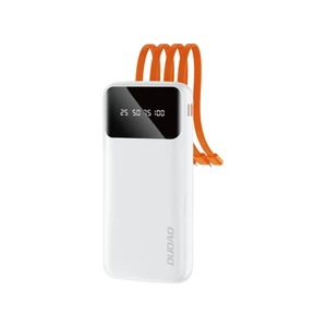 Dudao K6Pro Universal 10000mAh Power Bank s USB káblom, USB Type C, Lightning white (K6Pro-white)