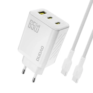 Dudao A29C 65W GaN fali töltő + USB-C kábel – Fehér