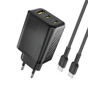 Dudao A29C 65W GaN Nástenná nabíjačka + USB-C kábel - Čierna