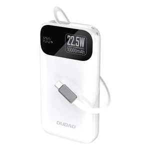 Dudao K31 10000 mAh 22.5W PD Powerbank s vstavaným káblom - Biela