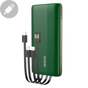 Dudao K4Pro Powerbank with built-in cables 10000mAh LED display green