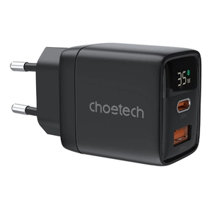 Choetech Fali töltő GAN3 USB-A+C PD35W Choetech PD6052 (fekete)
