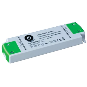 Napájací zdroj POS FTPC30V12-D, ovládač POS LED 12V/2,5A CV, tenké plastové puzdro, stmievanie TRIAC/ELV AC