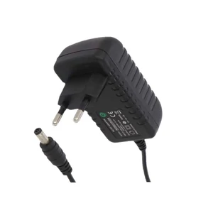 Napájací zdroj POS POSB12050A, impulzný 12V/0,5A/6W, horizontálny adaptér, AC:CEE7/16. Napätie DC: 2,1/5,5 (+)