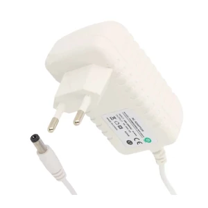 Napájací zdroj POS POSB12100A-WH-2555, 12V/1A/12W, horizontálny adaptér, AC:CEE7/16. Napätie DC: 2,5/5,5 (+)