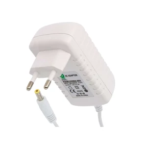 Napájací zdroj POS POSB12200A-WH, impulzný 12V/2A/24W, horizontálny adaptér, AC:CEE7/16. Napätie DC: 2.1/5.5 (+)