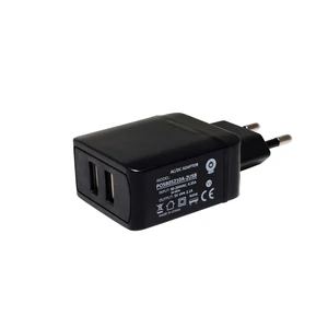 Napájací zdroj POS POSB05210A-2USB, impulzný 5V/2,1A/10,5W, výkonný adaptér, AC:CEE7/16. DC: USB x2.