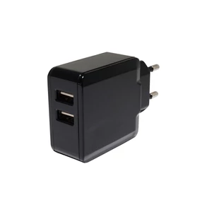 Napájací zdroj POS POSB05310A-2USB, impulzný 5V/3,1A/15,5W, výkonný adaptér, AC:CEE7/16. DC: USB x2.