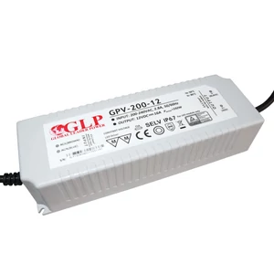 GLP GPV-200-12, napájací zdroj GLP série GPV 12V/16A, CV, bez PFC, plastové puzdro IP67
