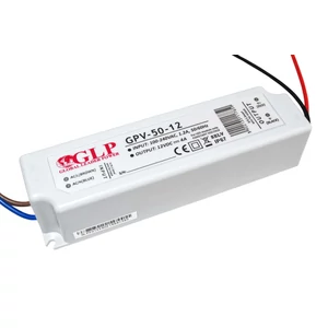 GLP GPV-50-12, napájací zdroj GLP série GPV 12V/4A, CV, plastové puzdro IP67