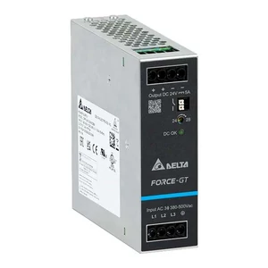 Napájací zdroj DELTA DRF-24V120W3GBA, montáž na DIN lištu Delta 24V/5A, FORCE-GT, vysoká účinnosť, vysoká hustota výkonu, 3-fázový vstup