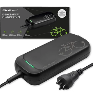 Qoltec Gyors Töltő e-bike-hoz Bosch 36V | 42V | 2A | Bosch csatlakozó | vízálló + tápkábel