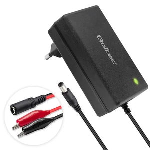 Qoltec Automatická nabíjačka batérií AGM GEL STD | Nabíjačka 12V | 2A | 24W | 5.5x2.1 | 1.8m kábel