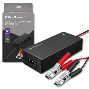 Qoltec Automatická nabíjačka pre AGM GEL STD batérie | 12V nabíjačka | 2A | 24W | LED | 1,8m kábel