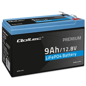 Qoltec LiFePO4 Battery | 12V | 9 Ah | 1 kg | 115.2Wh | BMS
