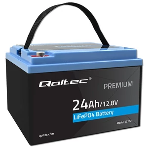 Qoltec LiFePO4 battery 12.8V | 24Ah | 307.2Wh | BMS | PV, UPS, RV, boat