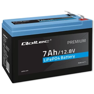 Qoltec LiFePO4 akkumulátor | 12V | 7Ah | 0,9 kg | Karbantartásmentes | PV, UPS, lakóautó, csónak