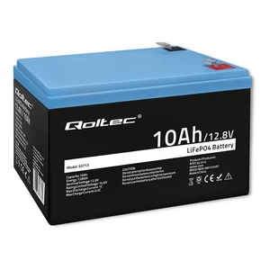 Qoltec LiFePO4 lítium-železo-fosfátová batéria | 12.8V | 10Ah | 128Wh | BMS