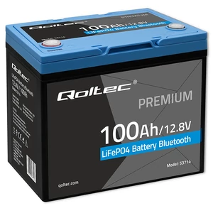 Qoltec LiFePO4 lítium-železo-fosfátová batéria | 12,8V | 100Ah | 1280Wh | BMS | s bluetooth