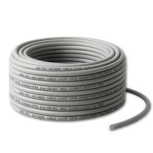 Qoltec UTP Patchcord kábel | Meď Cu | CAT6 | Vysoká rýchlosť 1 Gb/s | LAN | 100 m | Sivý