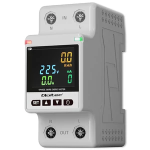 Qoltec Single-phase electronic wattmeter | energy consumption meter | DIN35 | Remote control | Measurement history | Wi-Fi | TUYA | Smart life