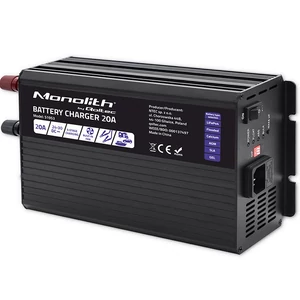 Qoltec Smart Monolith charger for LiFePO4 AGM GEL SLA batteries | 20A | 24V