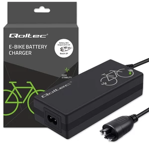Qoltec Rýchlonabíjačka pre elektrický bicykel 36V | 42V | 2A | Bosch 3Pin konektor + napájací kábel
