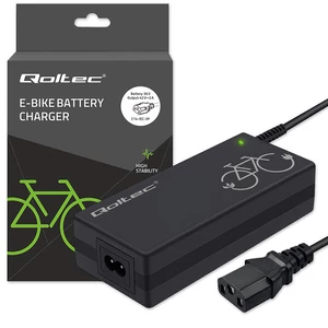 Qoltec Nabíjačka na elektrický bicykel 36V | 42V | 2A | 3P XLR-18mm + Napájací kábel