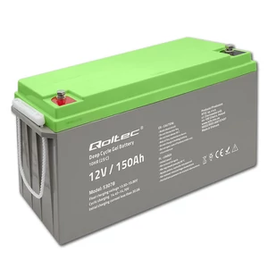 Baterie cu gel Qoltec Deep Cycle Deep Cycle | 12V | 150Ah | 44,5 kg | Fără întreținere | PV, UPS, RV, Barcă