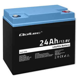 Qoltec LiFePO4 batéria 12.8V | 24Ah | 307.2Wh | BMS | PV, UPS, RV, čln
