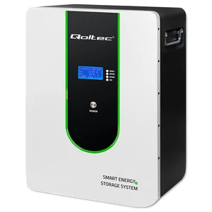 Stabilný zásobník energie Qoltec LifePo4 | 5,12 kWh | 51,2V | 100Ah | BMS | LCD