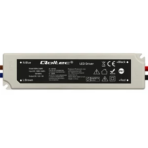 Qoltec LED ovládač IP67 60W | 12V | 5A | Vodotesný | Biely