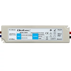 Qoltec LED ovládač IP67 100W | 12V | 8,3A | Vodotesný | Biely