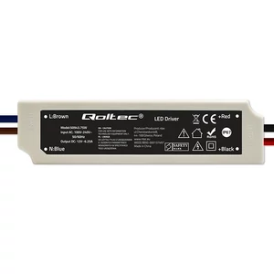 Qoltec LED ovládač IP67 75W | 12V | 6,25A | Vodotesný | Biely