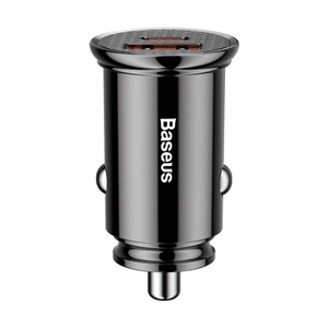 Baseus Circular USB / USB-C 30W autós töltő, fekete (CCALL-YS01)