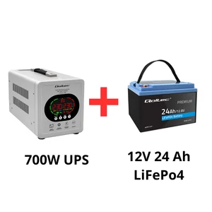 Qltec Szünetmentes tápegység keringető szivattyúkhoz 720W + 24Ah LiFePo4 akkumulátor csomag