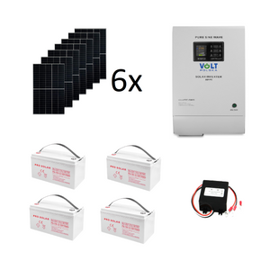 Szigetüzemű napelemes MPPT rendszer csomag / szett 48V DC 3400W AGM 110Ah Akkumulátor 4db 6x405W napelem